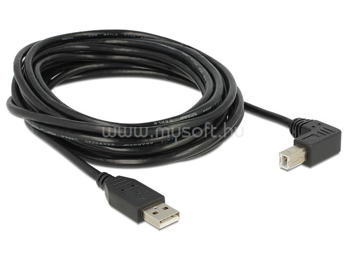DELOCK USB2.0 kábel USB A dugó - USB B 90 dugó csatlakozókkal, 5m