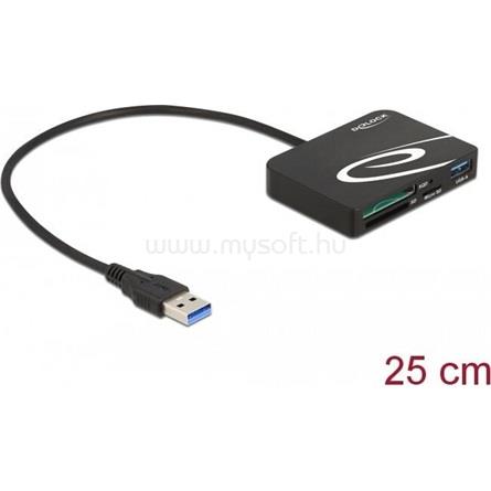 DELOCK USB3.0 SD, microSD, XQD kártyaolvasó fekete