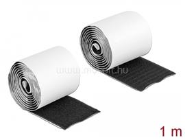 DELOCK Velcro öntapadó tépőzáras szalag-szett, H 1 m és Sz 50 mm fekete DL19063 small