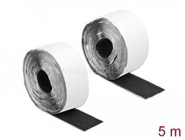 DELOCK Velcro öntapadó tépőzáras szalag-szett, H 5 m és Sz 50 mm fekete DL19073 small