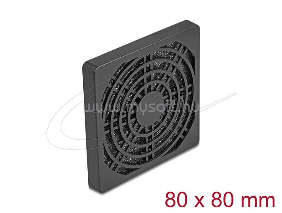 DELOCK Ventilátor rács porszűrővel 80 x 80 mm (fekete)