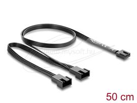 DELOCK Ventilátorkábel 1 x 4 tűs PWM csatlakozóaljzat - 2 x 4 tűs PWM csatlakozó, fekete   50 cm hosszú, 20 cm-es elágazással DL84543 small