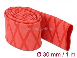 DELOCK Zsugorcső X-mintás nem csúszós 1 m x 30 mm piros DL19598 small