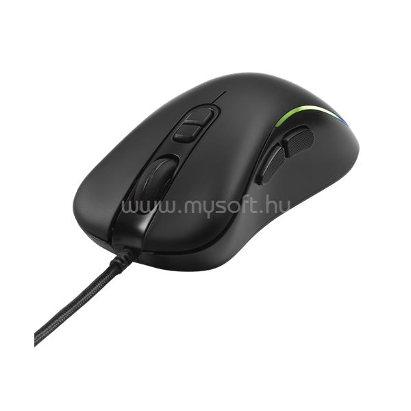 DELTACO Vezetékes Egér GAM-104, DM120 gaming mouse, RGB, 800-3200 DPI, 125 Hz, RGB LED, USB, black