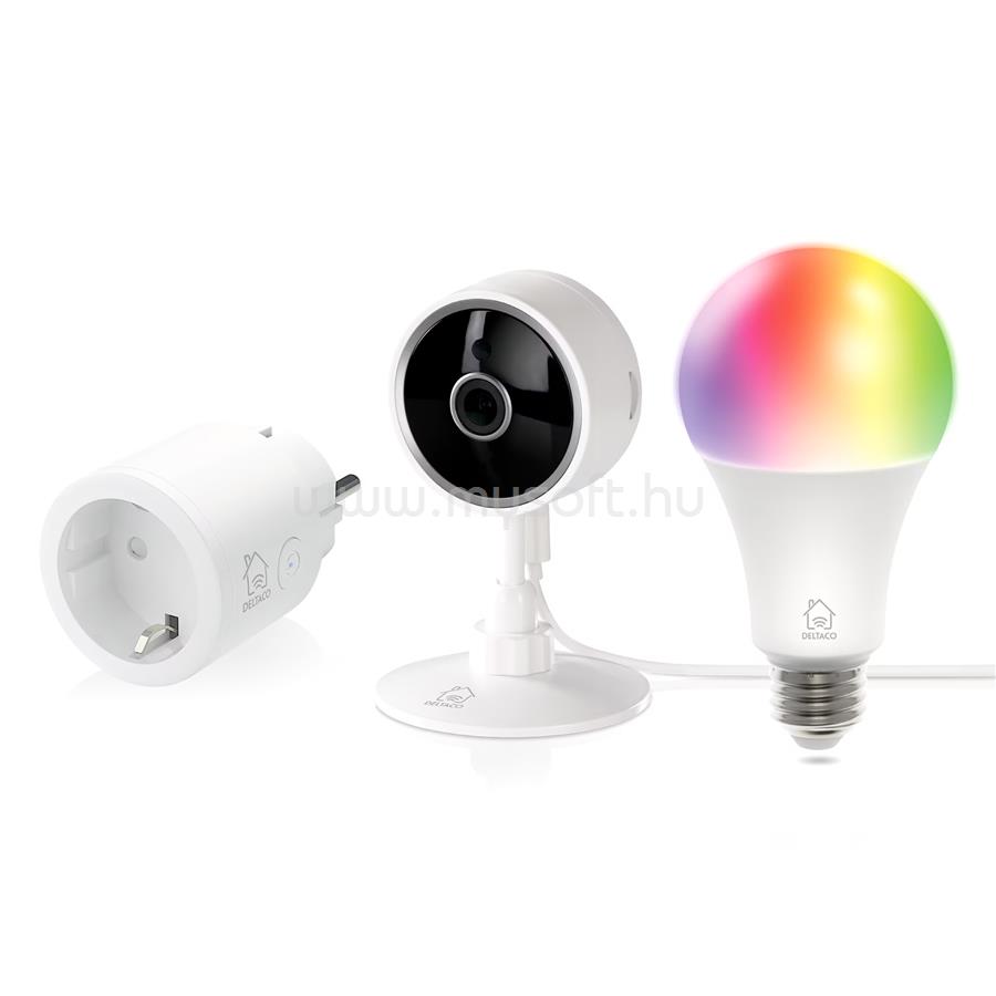 DELTACO SMART HOME SH-KIT02 szett (kamera, izzó, hálózati dugalj)