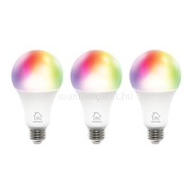 DELTACO SMART HOME SH-LE27RGB-3P színes izzó  3db, 16 Mio szín, WIFI, E27, 9W, szabályozható SH-LE27RGB-3P small