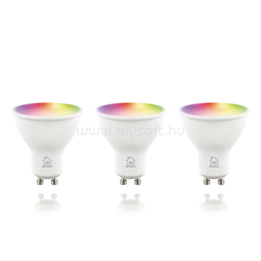 DELTACO SMART HOME SH-LGU10RGB-3P RGB, spot, 3db/csomag Izzó