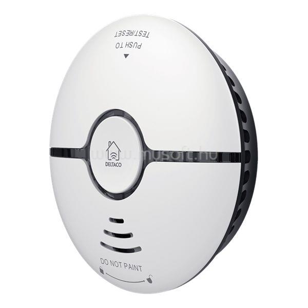 DELTACO SMART HOME SH-WS03 okos füstérzékelő, WIFI, TUYA, tartozék 2 db LR03 elem, riasztás: hang és fényjelzés