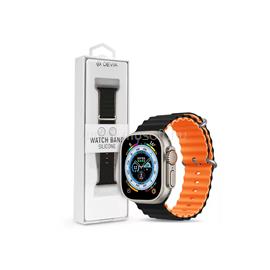 DEVIA APPLE WATCH SZILIKON SPORT SZÍJ - DELUXE SERIES SPORT6 SILICONE TWO-TONE WATCH BAND - 38/40/41 MM (fekete-narancssárga) ST381591 small