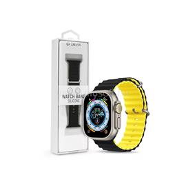 DEVIA APPLE WATCH SZILIKON SPORT SZÍJ - DELUXE SERIES SPORT6 SILICONE TWO-TONE WATCH BAND - 38/40/41 MM (fekete-sárga) ST381607 small