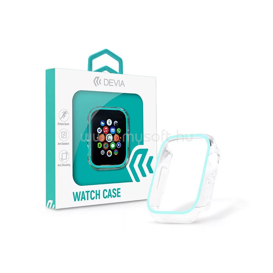 DEVIA APPLE WATCH SZILIKON VÉDŐTOK - LUMINOUS SERIES SHOCKPROOF CASE FOR IWATCH - 44 MM (kék-zöld)