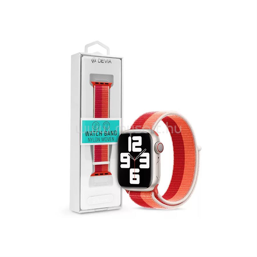 DEVIA APPLE WATCH SZÖVET SPORT SZÍJ - NYLON WOVEN BRAIDED ADJUSTABLE TWO-TONE WATCH LOOP - 38/40/41 MM (PEONY)