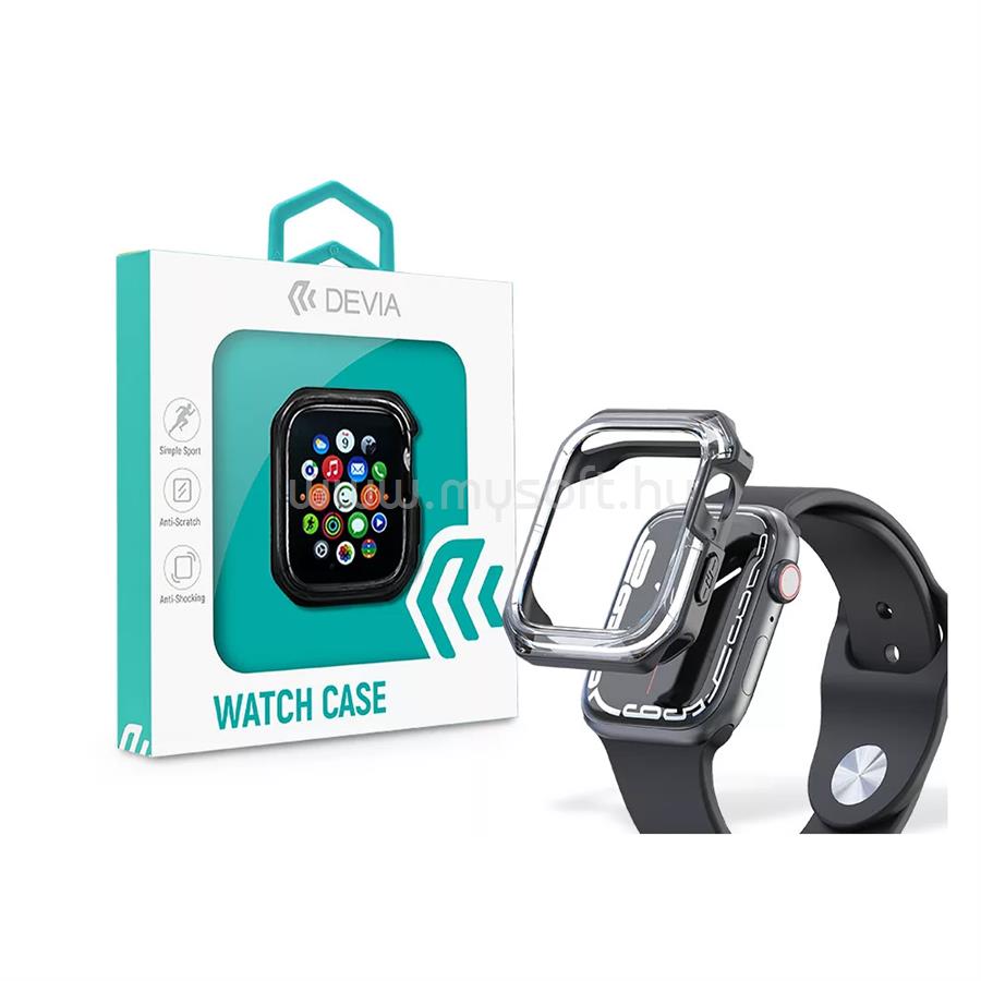 DEVIA WATCH ÜTÉSÁLLÓ VÉDŐTOK - SPORT SERIES SHOCKPROOF CASE FOR IWATCH - 45 MM (fekete)