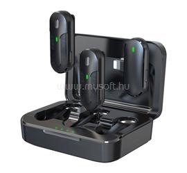 DEVIA iPhone 14 Plus / 14 Pro Max / 14 Pro bluetooth mikrofon 2db lightning, zajszűrő + töltőtok, FEKETE ST387234 small