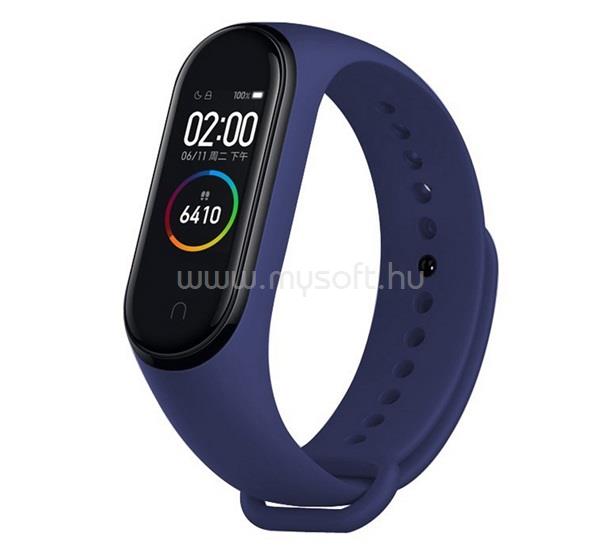 DEVIA Xiaomi MI Band 4 / MI Band 3 DELUXE SPORT pótszíj egyedi méret, állítható, SÖTÉTKÉK