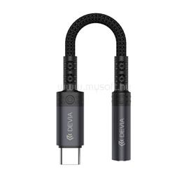 DEVIA DEVIA EC608 audió adapter kábel 3.5mm jack aljzat - Type-C, 12cm, FEKETE EC608 small