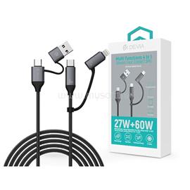 DEVIA Extreme Speed Series Multi Functions 4in1 USB-A/Type-C/Lightning adat- és töltőkábel - fekete ST121553 small