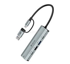 DEVIA DEVIA PRO2 EC701 USB+Type-C HUB 5in1 elosztó, PD gyorstöltő, SZÜRKE EC701 small