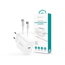 DEVIA SMART hálózati töltő Type-C aljzat 30W, PD gyorstöltő + lightning kábel, FEHÉR ST109568 small