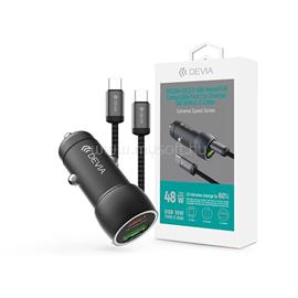 DEVIA ST112773 Extreme Speed Series 30W PD+QC USB+USB-C autós töltő adapter + USB-C kábel (fekete) ST112773 small