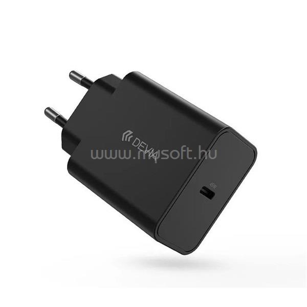 DEVIA ROCKET hálózati töltő Type-C aljzat 45W, PD gyorstöltő, FEKETE