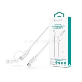 DEVIA ST121485 Smart Series 1,2m 60W+27W PD Type-C/Type-C+Lightning fehér adat és töltőkábel ST121485 small