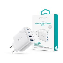 DEVIA ST137325 Pro1 40W GaN QC 2xUSB + 2xType-C hálózati gyorstöltő adapter (fehér) ST137325 small