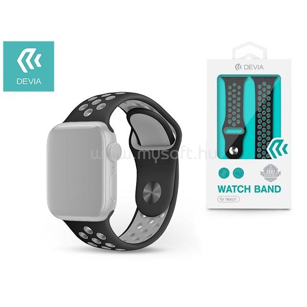 DEVIA ST325014 Apple Watch fekete/szürke szilikon sport óraszíj
