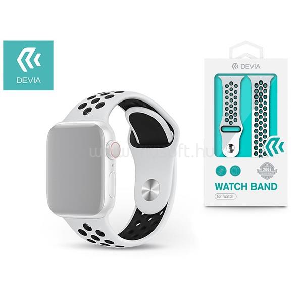 DEVIA ST325021 Apple Watch fehér/fekete szilikon sport óraszíj