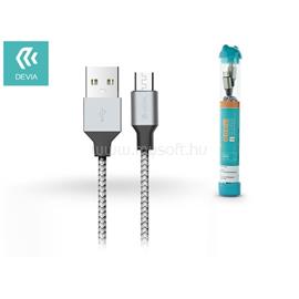 DEVIA ST325427 Tube Micro USB ezüst/fekete textil adatkábel ST325427 small