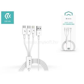 DEVIA DEVIA EC141 adatkábel 3in1 USB - Type-C/lightning/microUSB, 120cm, FEHÉR ST329975 small