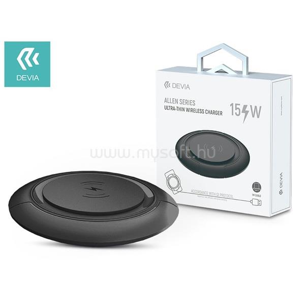 DEVIA DEVIA ALLEN asztali töltő 15W, wireless, FEKETE