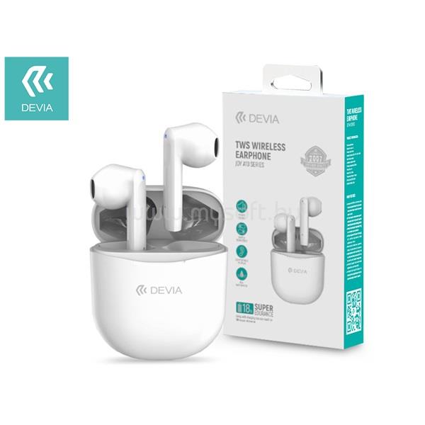 DEVIA ST351075 Bluetooth v5.0 Joy A10 Series TWS with Charging Case sztereó headset (fehér)