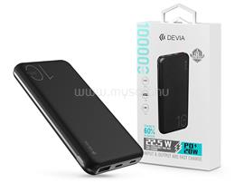 DEVIA ST354441 Smart Series 22.5W - USB + Type-C + microUSB + PD 10.000 mAh fekete powerbank ST354441 small