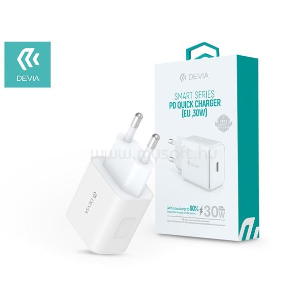 DEVIA ST354861 Type-C bemenettel - 30W - Smart PD3.0 Quick Charger hálózati töltő adapter