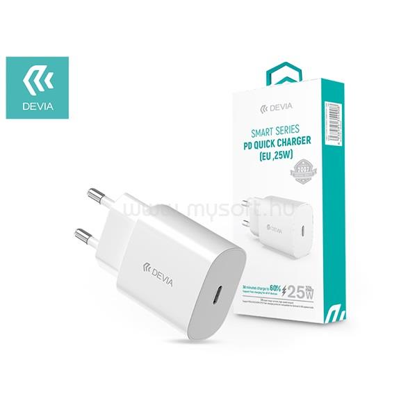 DEVIA ST354908 Type-C bemenettel 25W - Smart PD3.0 Quick Charger hálózati töltő adapter