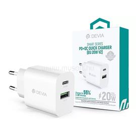 DEVIA ST385247 20W Type-C + USB PD+QC fehér hálózati töltő adapter ST385247 small