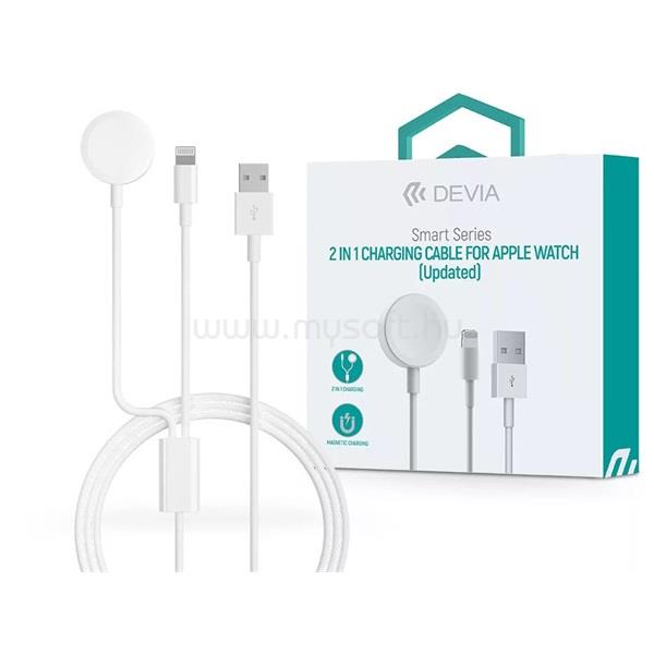 DEVIA iPhone 14 Plus / 14 Pro Max / 14 Pro SMART töltőkábel 2in1 USB - lightning, 120cm, FEHÉR
