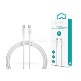 DEVIA USB TYPE-C - USB TYPE-C ADAT- ÉS TÖLTŐKÁBEL 1,5 M-ES VEZETÉKKEL 100W (FEHÉR) ST379536 small