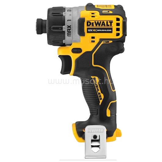 DEWALT 12V kefe néküli csavarozógép, töltő és akkumulátor nélkül, papírdobozban