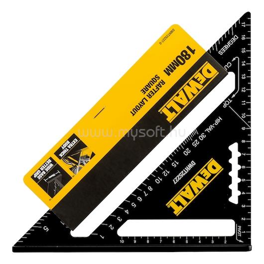 DEWALT 17,5 CM-ES TETŐFEDŐ DERÉKSZÖGŰ HÁROMSZÖG VONALZÓ