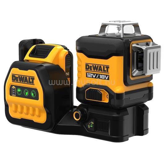 DEWALT 18V / 12V XR 3 × 360 zöld keresztlézer - 1 × 2 Ah