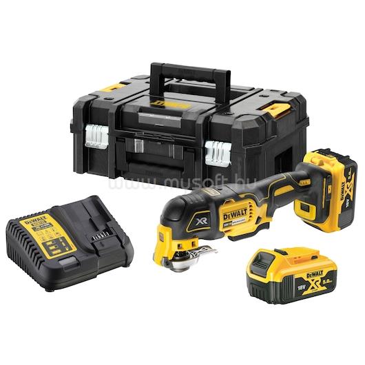 DEWALT 18V XR kefe nélküli multiszerszám 2 × 5 Ah akkumulátorral és töltővel, TSTAK kofferben