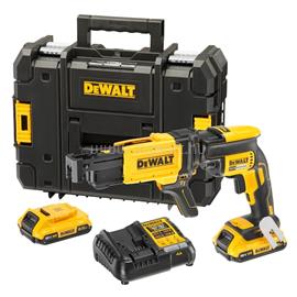 DEWALT 18V XR Li-Ion gipszkartoncsavarozó készlet 2 db 2,0 Ah akkumulátor, töltő, csavaradagoló feltét, koffer DCF620D2K-QW small