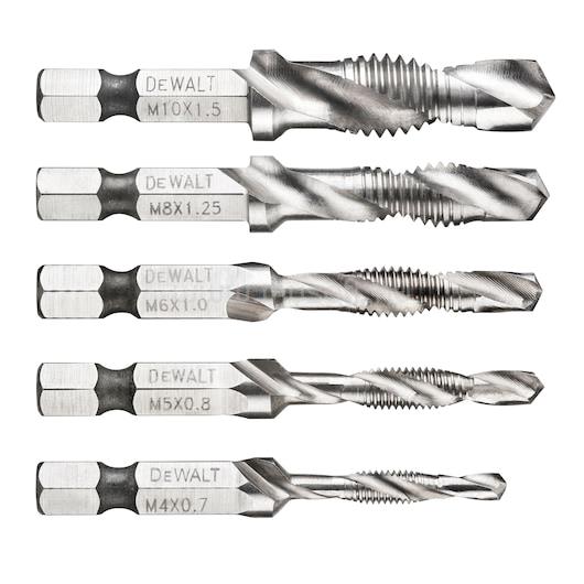 DEWALT Bithegy, önmetsző, M4,M5,M6,M8,M10 (5db)