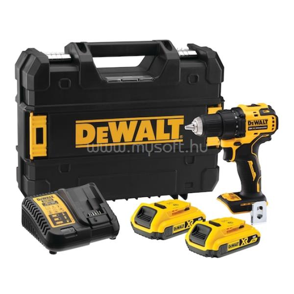 DEWALT 18V XR kefe nélküli kompakt fúrócsavarozó 2 × 2 Ah