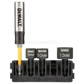 DEWALT 5 db hegytartó + behúzó fej 8 mm, 10 mm, 13 mm + torziós hegytartó DT70826-QZ small