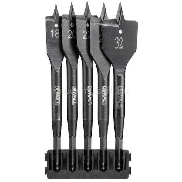 DEWALT Hegytartó, lapos fafúrók Extreme, 5db, 18-32mm