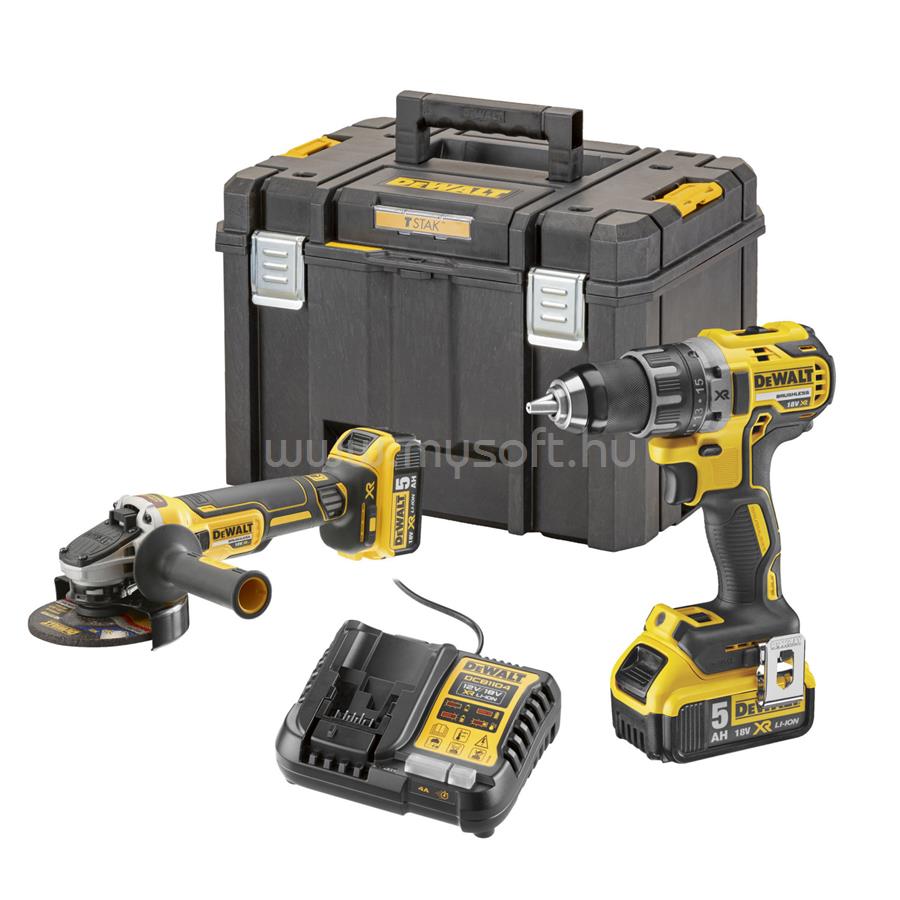 DEWALT 18V ütvefúró és sarokcsiszoló készlet TSTAK kofferben