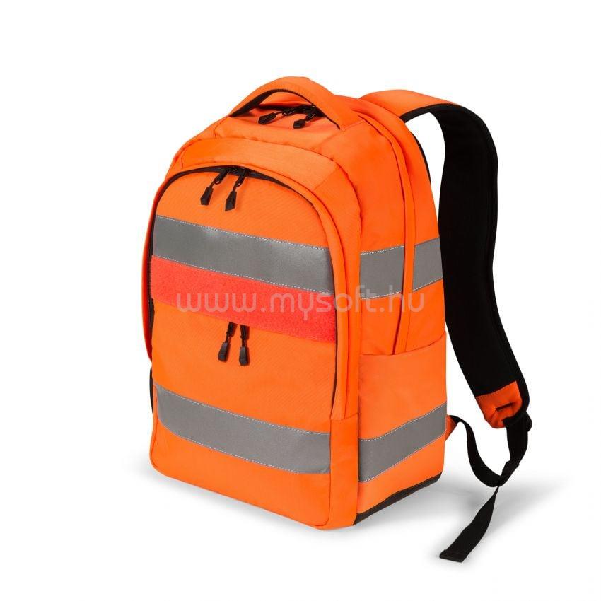 DICOTA Hi-Vis 25 literes laptop hátizsák fényvisszaverő csíkkal 15,6" (narancssárga)